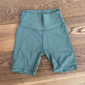 Ribbed Biker Shorts Sage Green